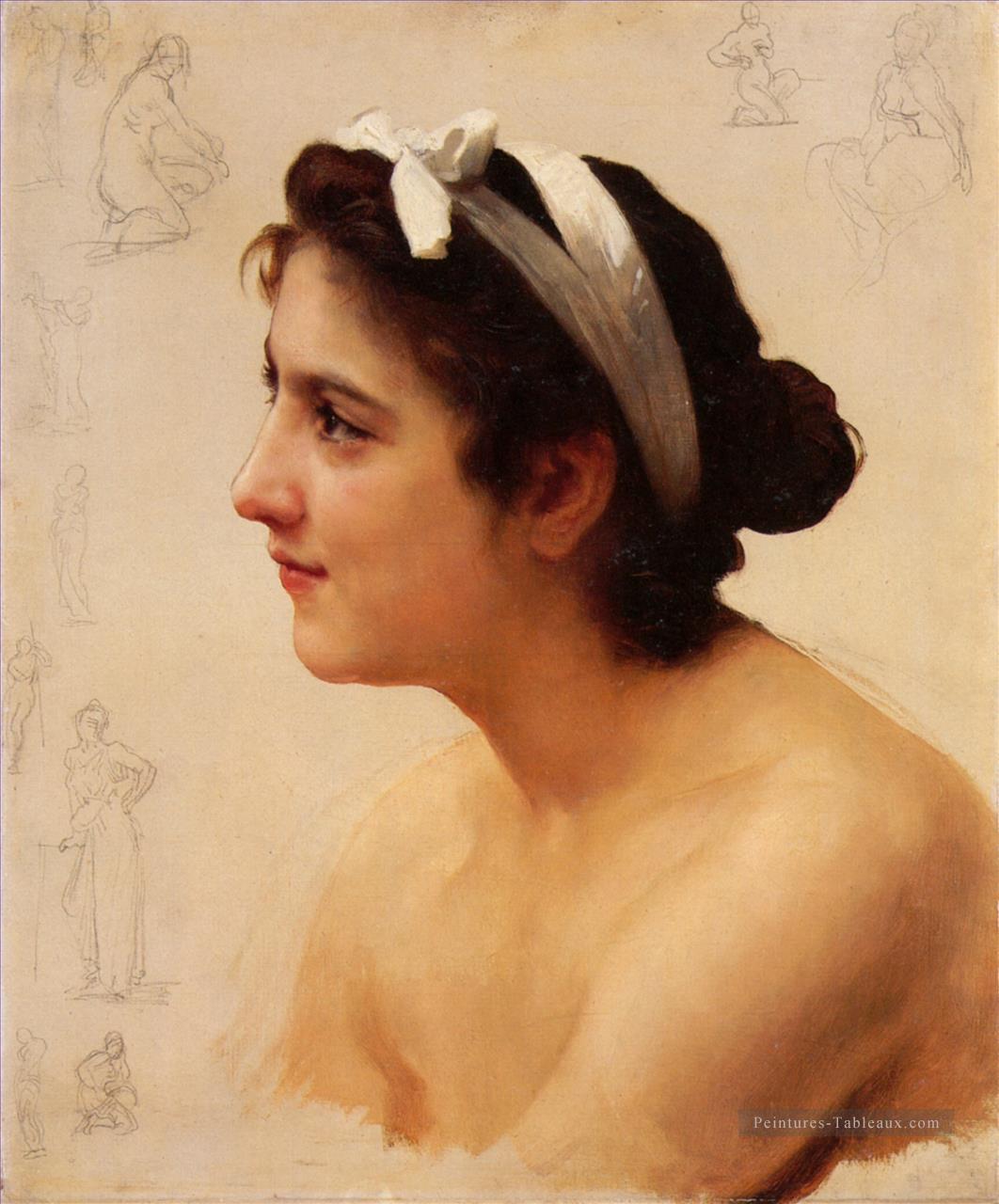 Etude dune femme pour Offrande à lAmour réalisme William Adolphe Bouguereau Peintures à l'huile